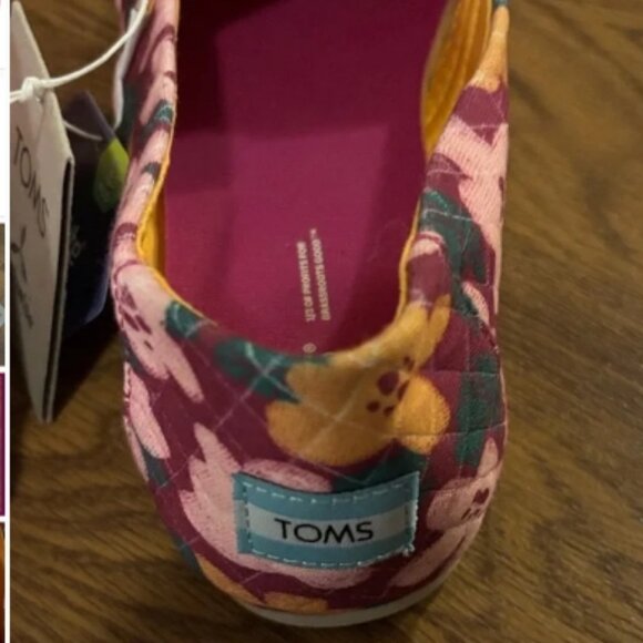 TOMS Alpargata Fuchsia Blooms Quilted Slip On Shoes 10 BNWT 🆕📦⌚🏃🏻💨⚡🚚 - Picture 11 of 15
